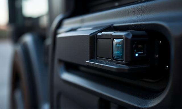 Close up of a tractor-trailer sensor suite
